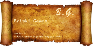 Briski Gemma névjegykártya